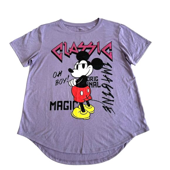 Mickey Mouse Woman’s Junior Graphic Print T-Shirt Size Purple Classic Disney XL - Picture 1 of 6